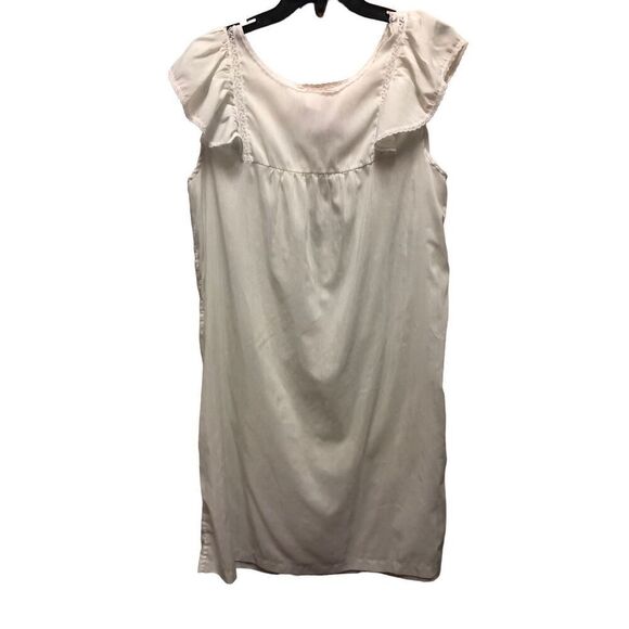 Barbizon Women’s Lightweight Off White Lace Trim Floral Embroidered Two Piece Ni - Picture 4 of 14